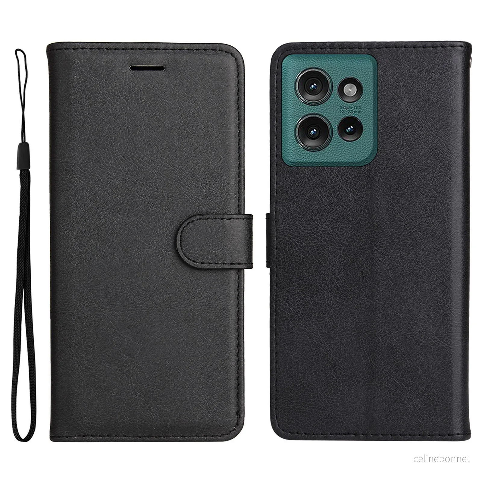EIDERWOOD Motorola Edge 50 Wallet Flip Deksel i læder med Pung – Svart v:8485374