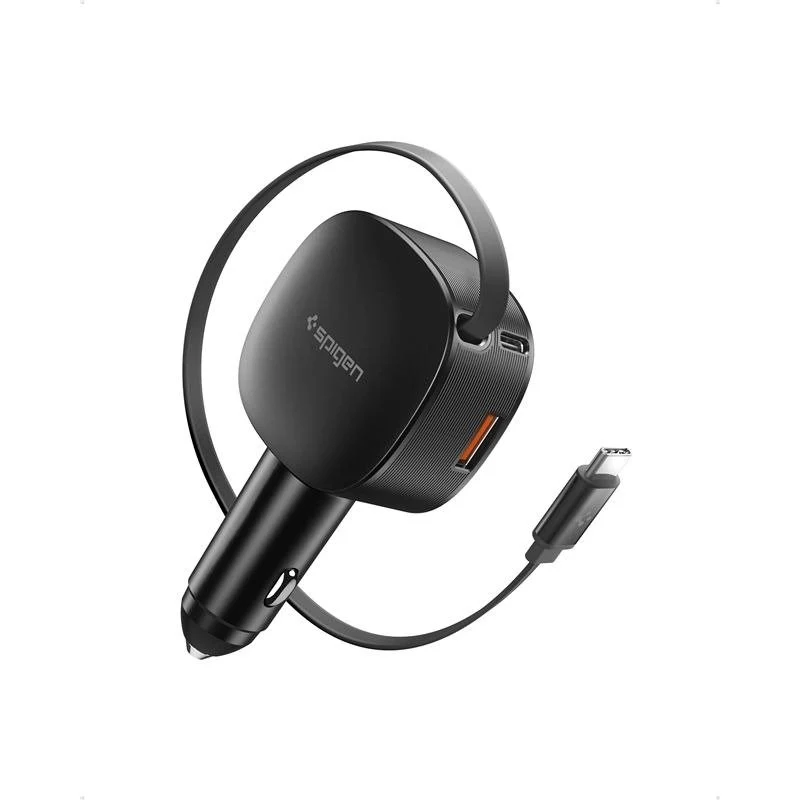 Spigen Essential Billader 60W med innebygd USB-C-Kabel & 1 x USB-C 1 x v:2007275 Spigen Essential Billader 60W med innebygd USB-C-Kabel & 1 x USB-C 1 x v:2007275