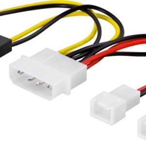 DELTACO adapterkabel for vifter, fra 4-pin til 4×3-pin v:5218441