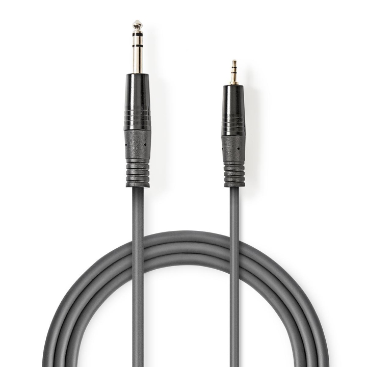 Nedis Stereo lydkabel | 6.35 mm Han | 3.5 mm Han | Nikkel belagt | 1.50 m | Rund | Mørk Grå | Pappetui v:2040410