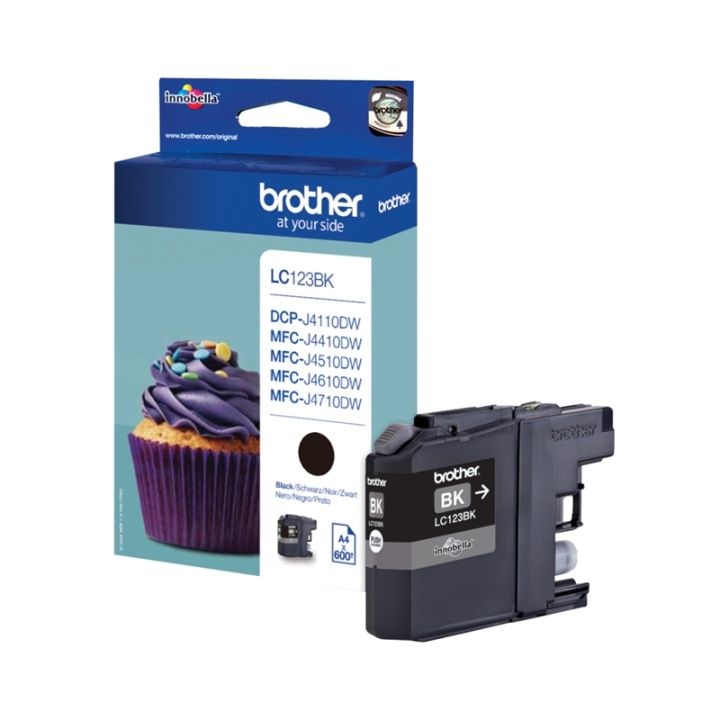 Brother LC-123BK blekkpatroner 1 stk. originale blekkpatroner med høy (XL) kapasitet i svart v:1271117