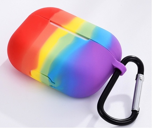 Silikonskall med krok for Airpods Pro, Rainbow v:1509370