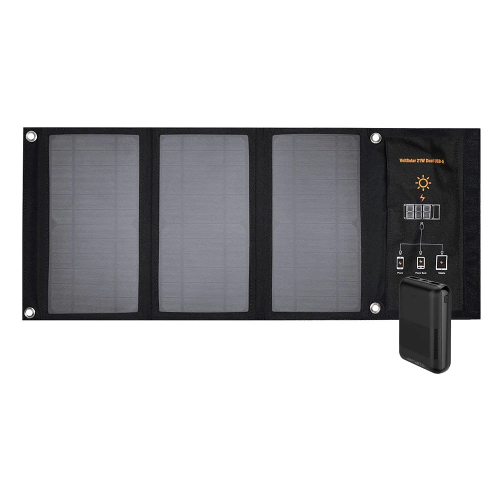 4smarts VoltSolar Powerbank 10.000mAh m. Solcelle – 2 x USB-A – Svart v:964208 4smarts VoltSolar Powerbank 10.000mAh m. Solcelle – 2 x USB-A – Svart v:964208