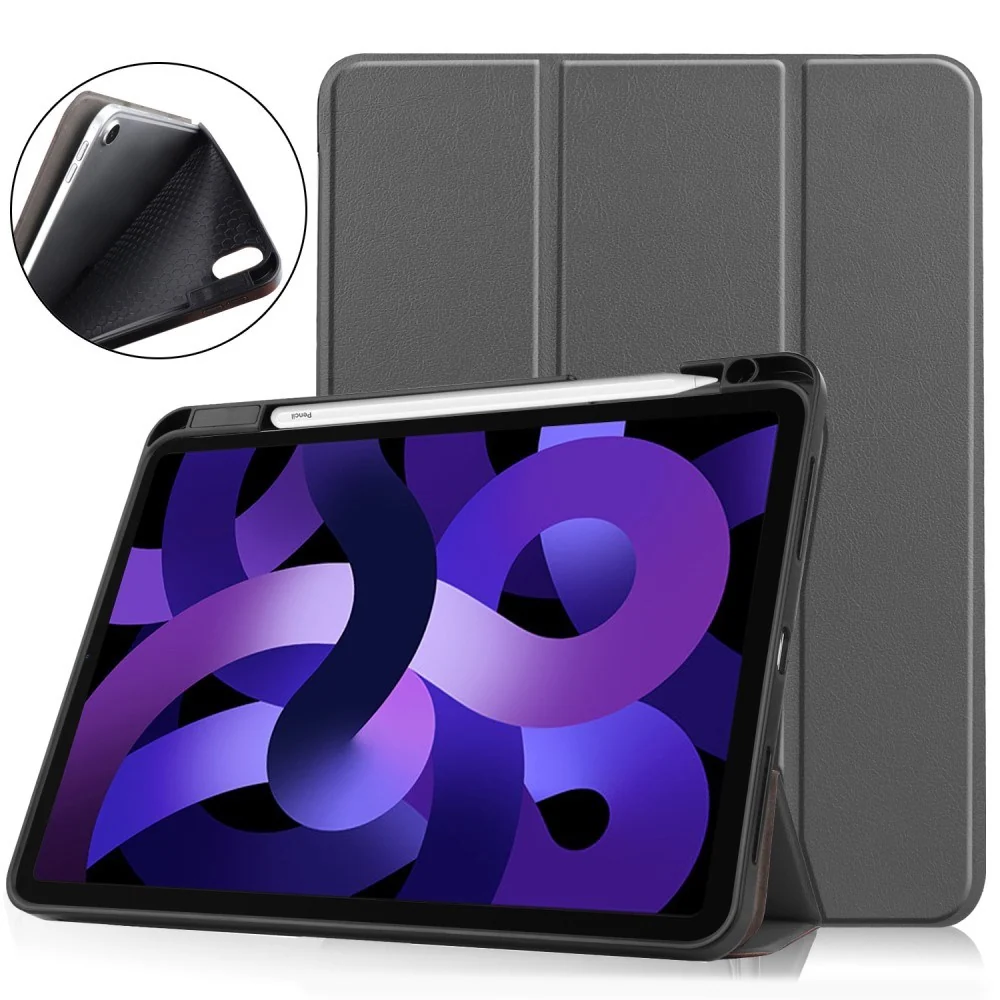EIDERWOOD iPad Air 11" (2026 / 2025 / 2024) Litchi Tri-Fold Skinn Deks v:4228529