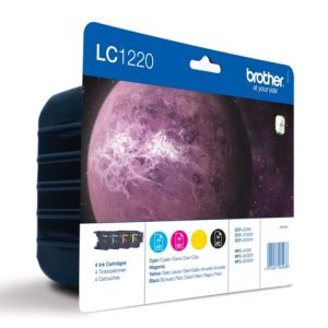 Brother LC-1220VALBPDR blekkpatroner 4 stk Original blekkpatroner i svart, cyan, magenta, gul v:9240599