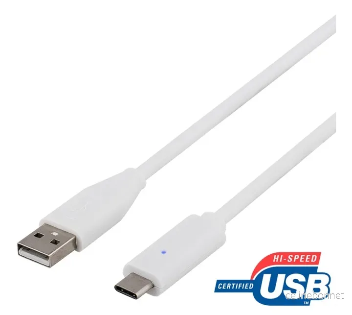 DELTACO USB 2.0-kabel, Type C - Type A ha, 0,5 m, hvit v:2484784