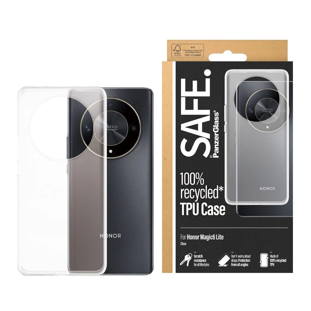 Honor Magic6 Lite Safe By PanzerGlass® Fleksibelt Plast Deksel – Gjenn v:6075729 Honor Magic6 Lite Safe By PanzerGlass® Fleksibelt Plast Deksel – Gjenn v:6075729