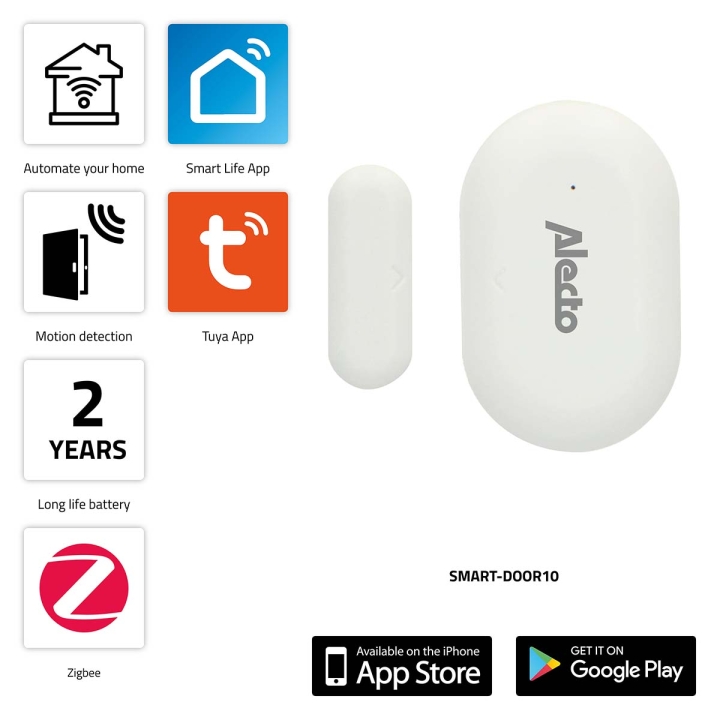 Alecto Smart Zigbee dør-/vinduskontaktsensor v:9754456 Alecto Smart Zigbee dør-/vinduskontaktsensor v:9754456