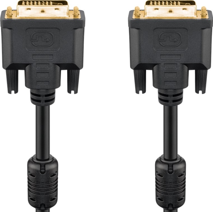 Goobay DVI-D Full HD-kabel Dual Link, gullbelagt DVI-D-kontakt Dual Link (24+1 pin) > DVI-D-kontakt Dual Link (24+1 pin), 15 m v:9023529