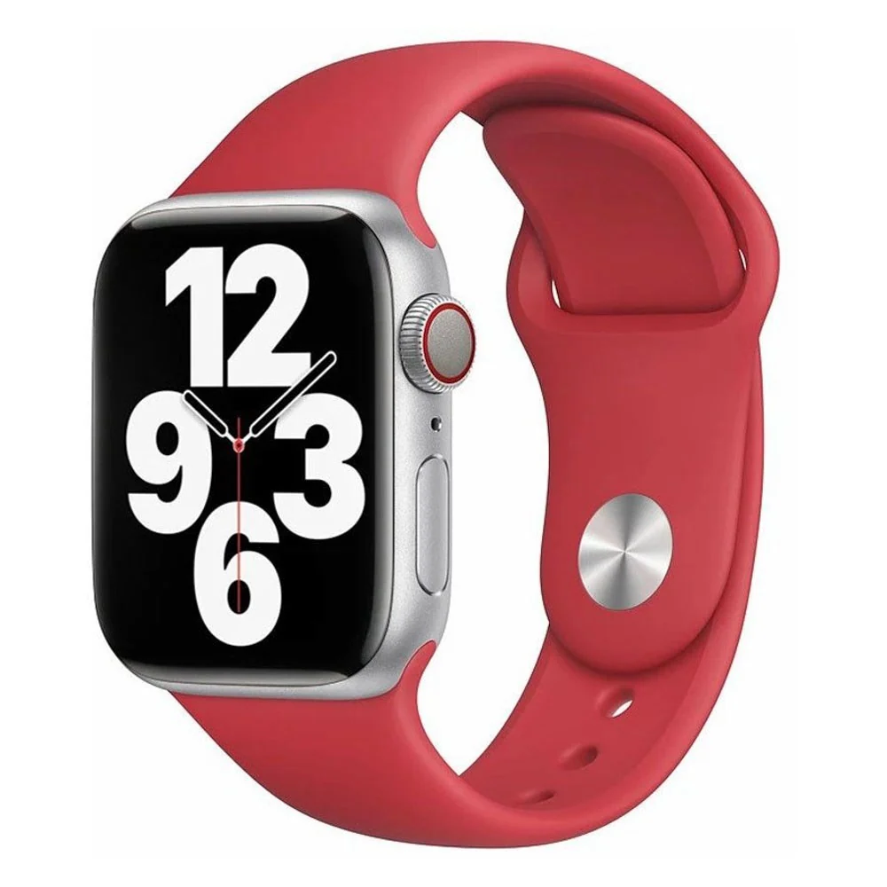Apple Watch (38/40/SE/41/42 mm) Lippa Silikon Stropp – Rød v:6951941 Apple Watch (38/40/SE/41/42 mm) Lippa Silikon Stropp – Rød v:6951941