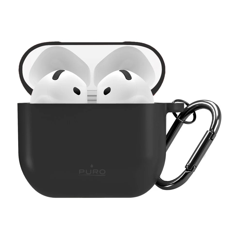 Apple AirPods (5. & 4. Gen.) PURO ICON Silikone Deksel – Svart v:111742 Apple AirPods (5. & 4. Gen.) PURO ICON Silikone Deksel – Svart v:111742