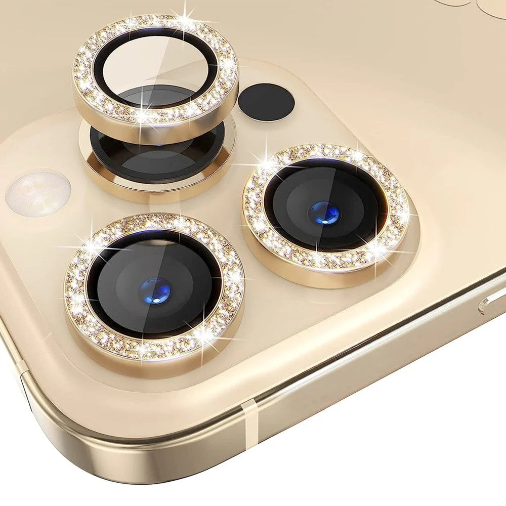 iPhone 13 Pro / 13 Pro Max Kamerabeskyttelse Herdet Glass med Rhinsten v:8356124 iPhone 13 Pro / 13 Pro Max Kamerabeskyttelse Herdet Glass med Rhinsten v:8356124