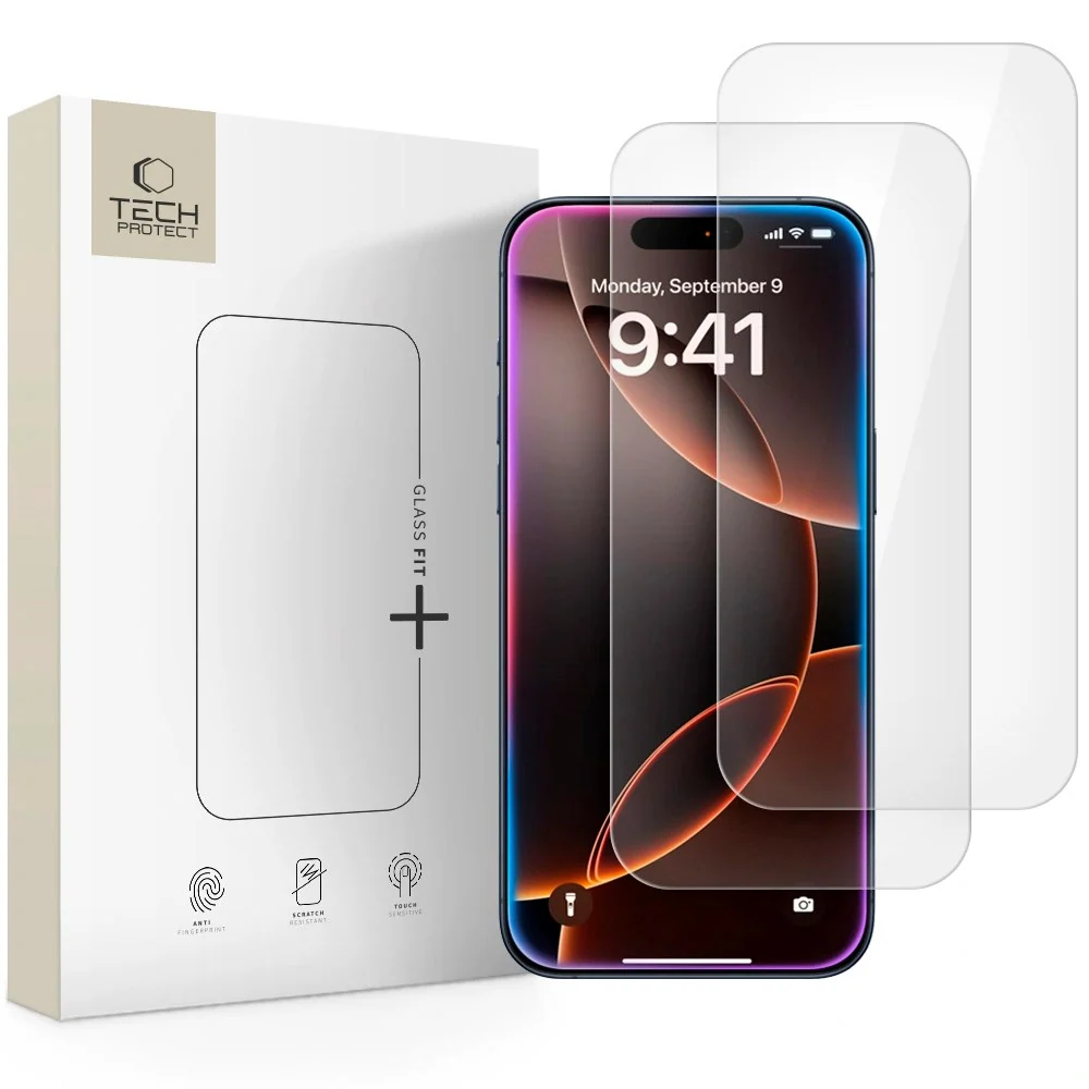iPhone 17 / 17 Pro / 16 Pro Tech-Protect Glass Fit+ Skjermbeskyttelses v:2410640 iPhone 17 / 17 Pro / 16 Pro Tech-Protect Glass Fit+ Skjermbeskyttelses v:2410640