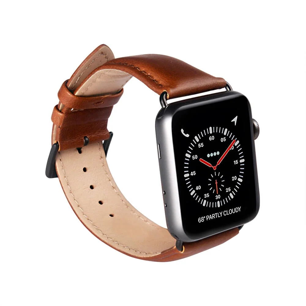 Apple Watch (38/40/SE/41/42mm) Buffalo Rem i Ekte Skinn – Brun v:8652110 Apple Watch (38/40/SE/41/42mm) Buffalo Rem i Ekte Skinn – Brun v:8652110