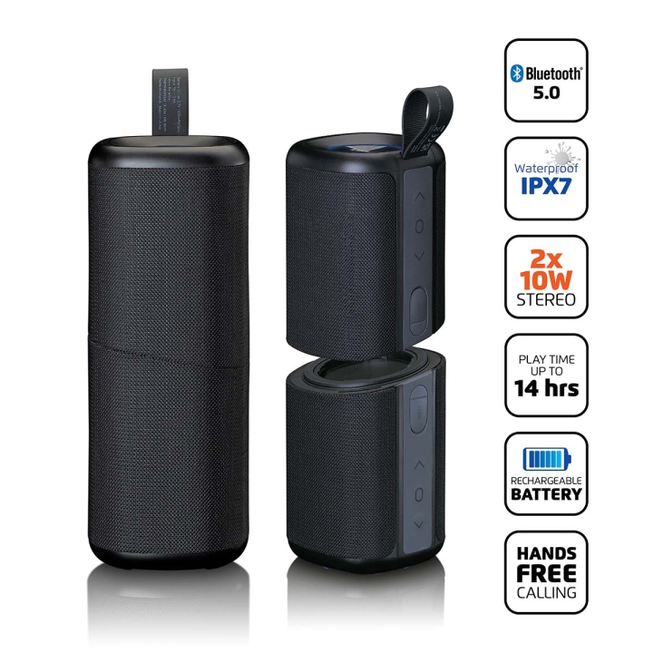 Lenco 2-i-1 2x10W TWS Bluetooth® 5.0-høyttalere IPX7 v:2829757