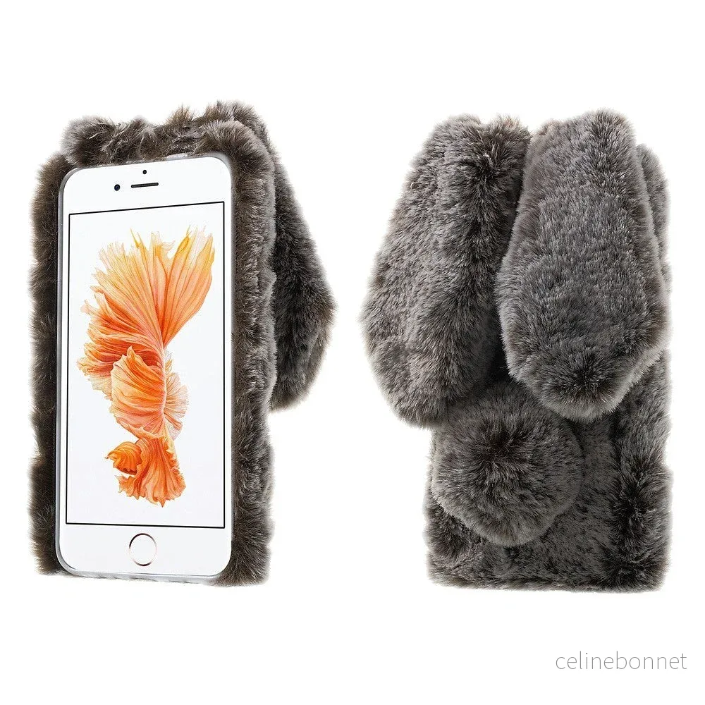 iPhone 8 Plus / 7 Plus Kanin Pelsdeksel Gråbrun v:2577349 iPhone 8 Plus / 7 Plus Kanin Pelsdeksel Gråbrun v:2577349