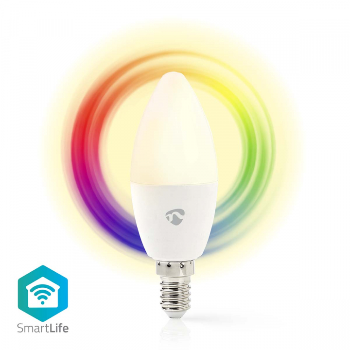 Nedis SmartLife Fullfarge LED-Pære | Wi-Fi | E14 | 470 lm | 4.90 W | RGB / Varm til avkjølt hvitt | 2700 – 6500 | Android™ / IOS | Lyshvit | 1 stk v:7453475