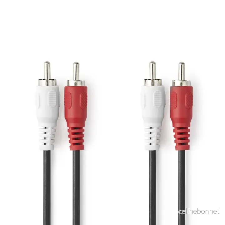 Nedis Stereo lydkabel | 2x RCA Han | 2x RCA Han | Nikkel belagt | 1.00 m | Rund | Sort | Boks v:5966328