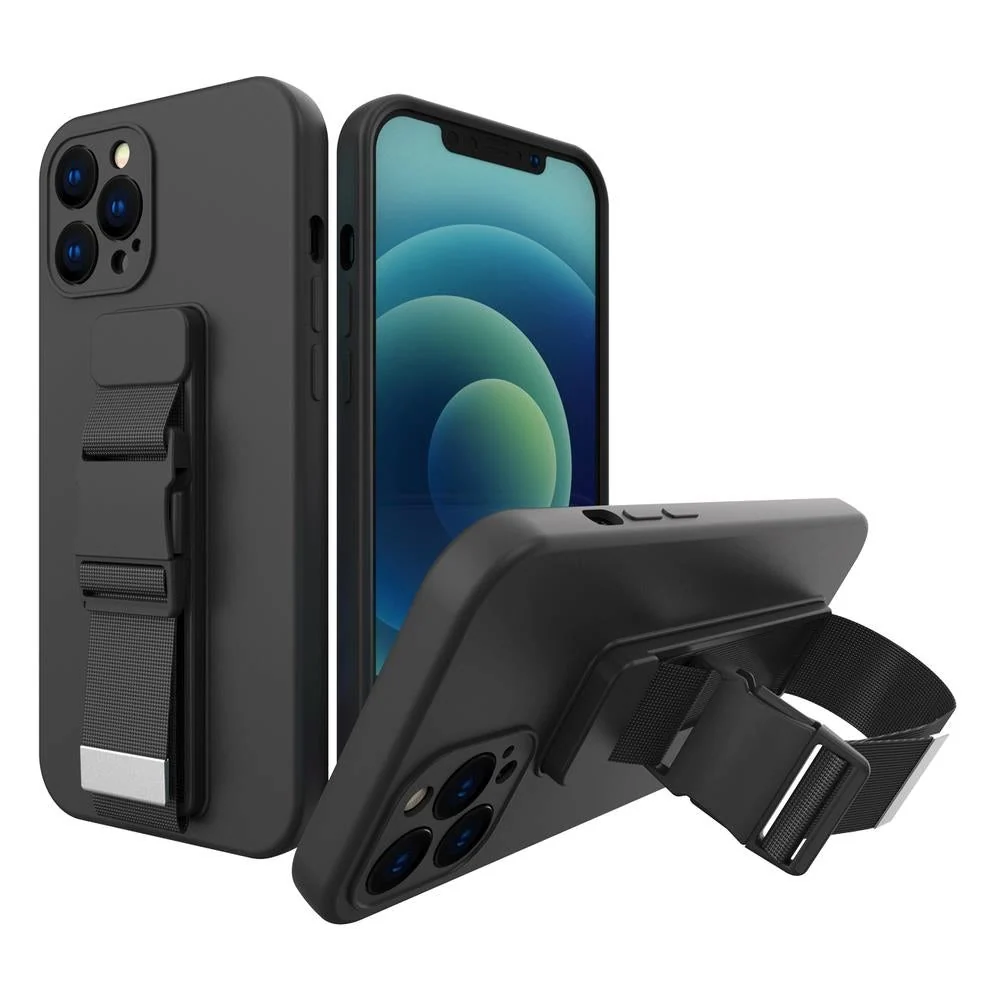 iPhone X / Xs Hurtel Plastdeksel m. Stropp – Svart v:3398799