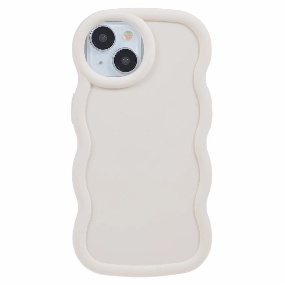 iPhone 15 EIDERWOOD Fleksibelt Plast Wavy Deksel – Hvit v:3870225
