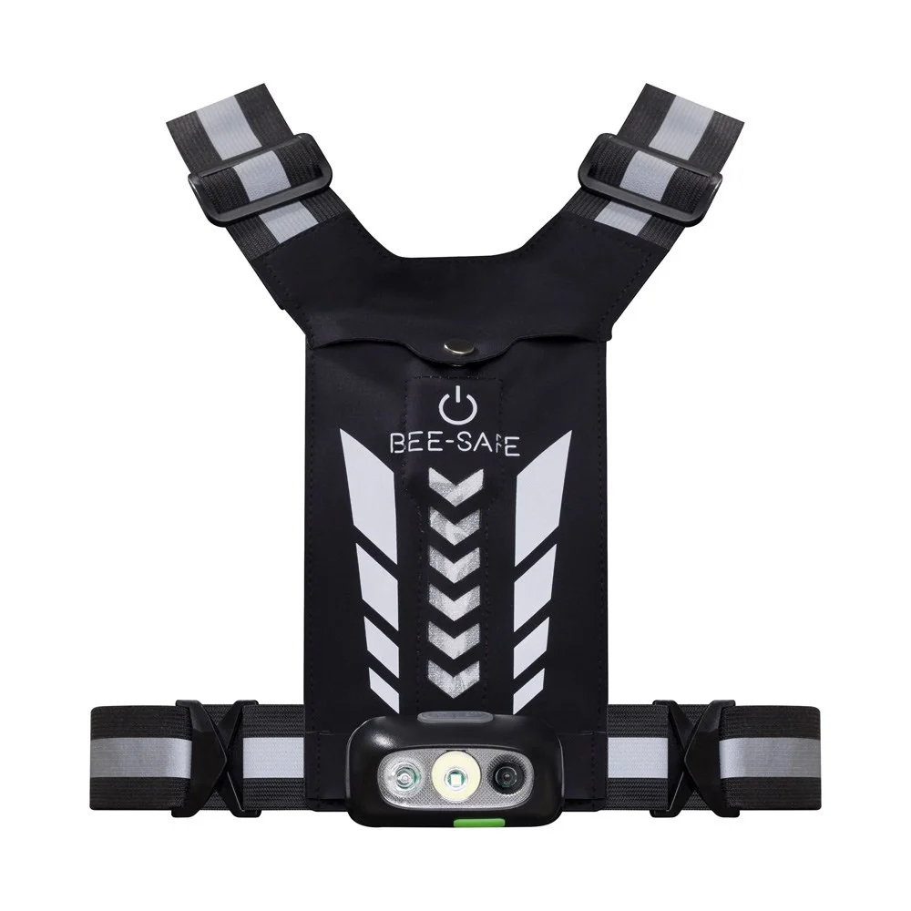 Bee-Safe Løpevest m. LED & Mobillomme – Sølv v:9725387 Bee-Safe Løpevest m. LED & Mobillomme – Sølv v:9725387
