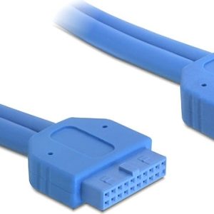DeLOCK intern forlengelseskabel for USB 3.0. IDC20 ha – ho, 0,45 m, blå (82943) v:6073109