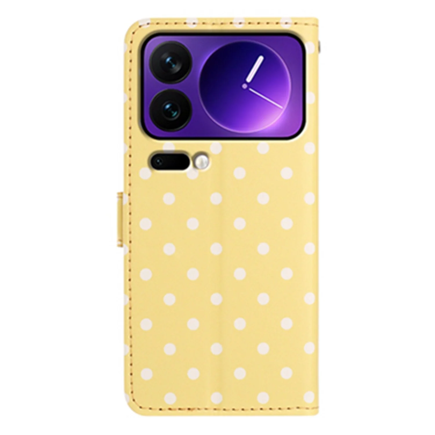 EIDERWOOD Xiaomi 17 Pro Kunstskinn Flip Deksel m. Polka Design – Gul v:8077670