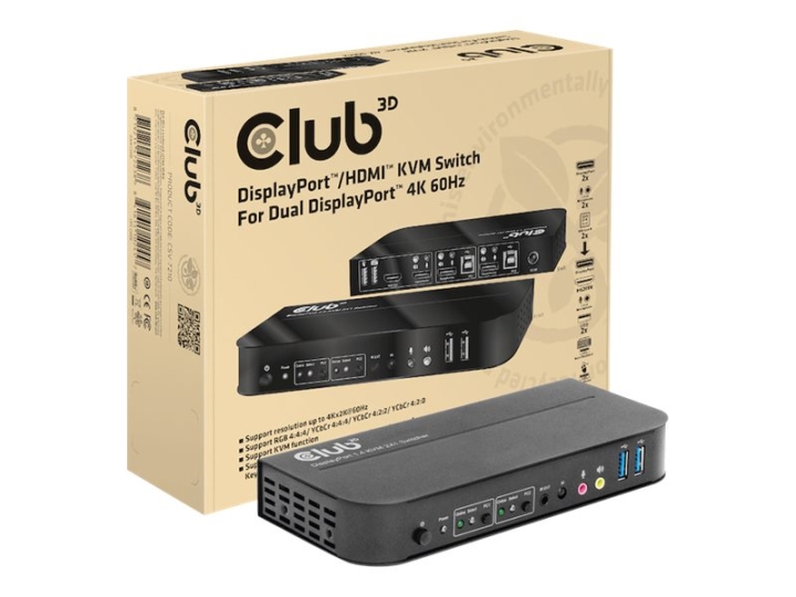 Club 3D CSV-7210 KVM/lydbryter Skrivebord v:3844605