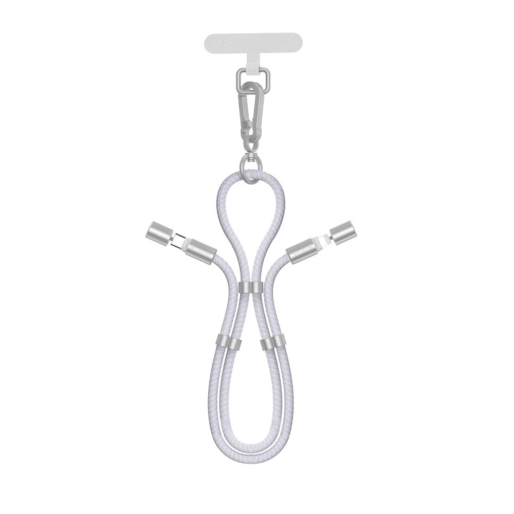 Devia 2-i-1 Regulerbar Mobilstropp & USB-C til Lightning Kabel – Lilla v:2811103 Devia 2-i-1 Regulerbar Mobilstropp & USB-C til Lightning Kabel – Lilla v:2811103