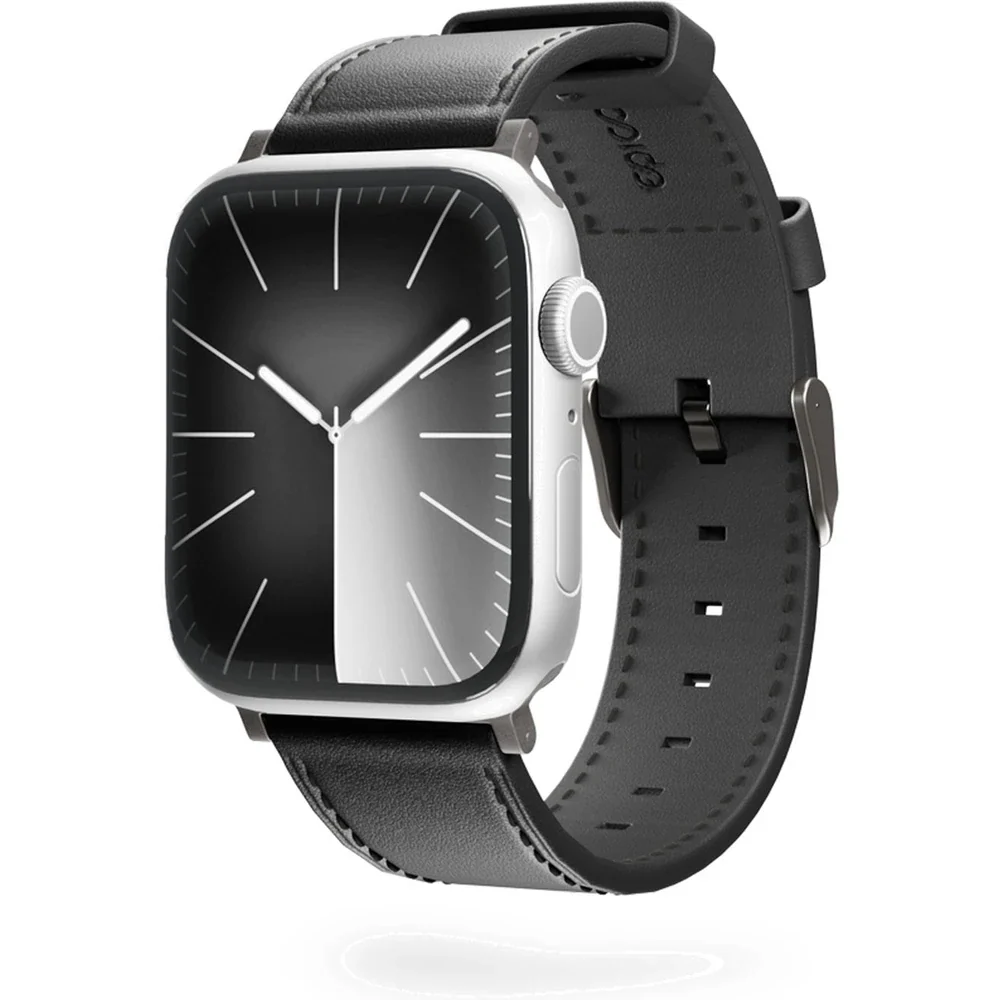 Epico Apple Watch (42/44/SE/45/46/49mm) Ekte Skinn Rem – Svart v:8126463