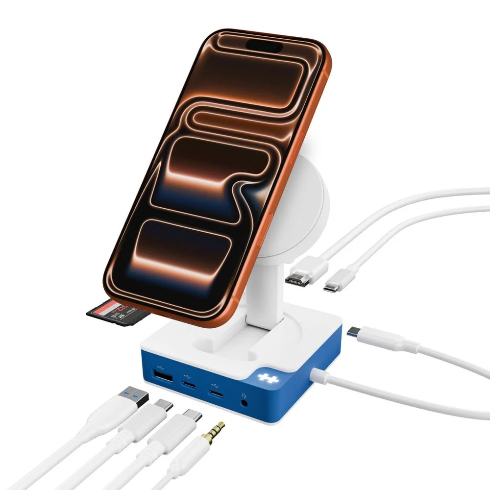 Hyper HyperDrive Flex MagCharge USB-C Docking Station – Hvit / Blå v:9991360