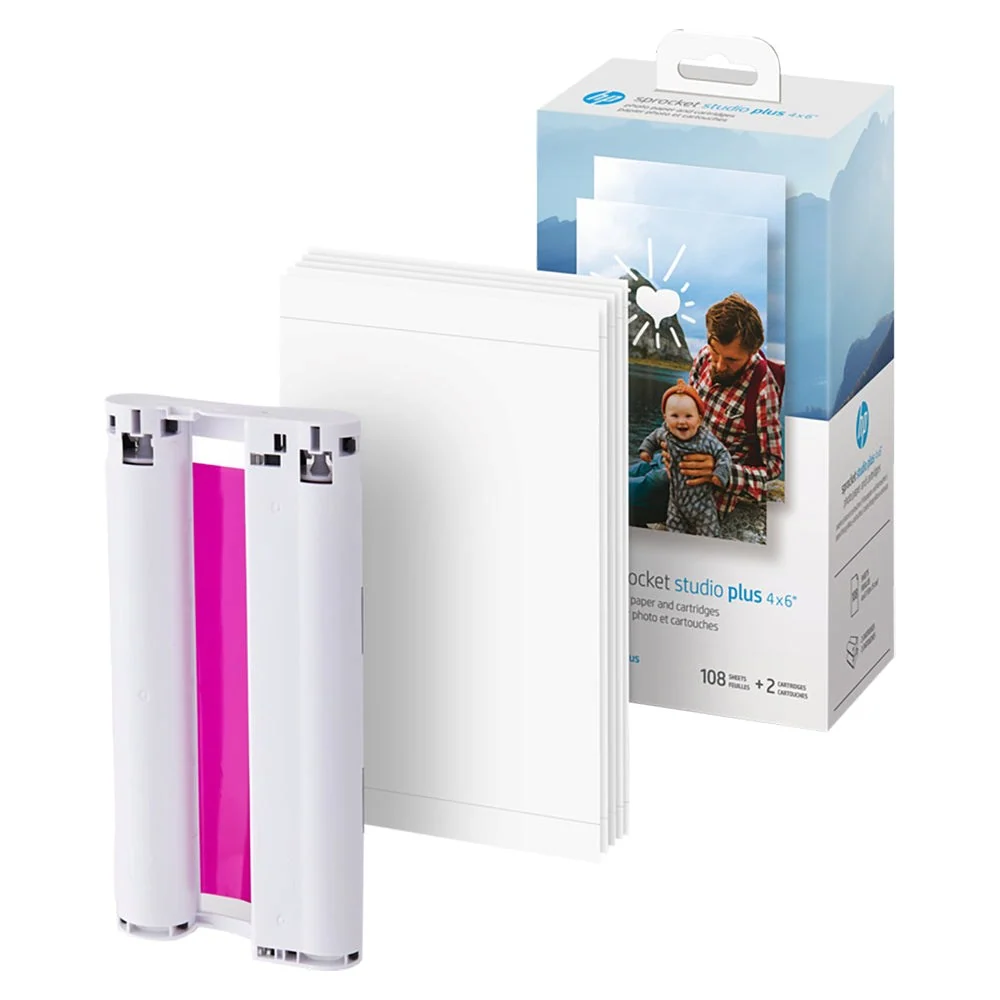 HP Sprocket Studio Plus Fotopapir og Blekkpatroner 10 x 15 cm – 108 st v:2501419 HP Sprocket Studio Plus Fotopapir og Blekkpatroner 10 x 15 cm – 108 st v:2501419
