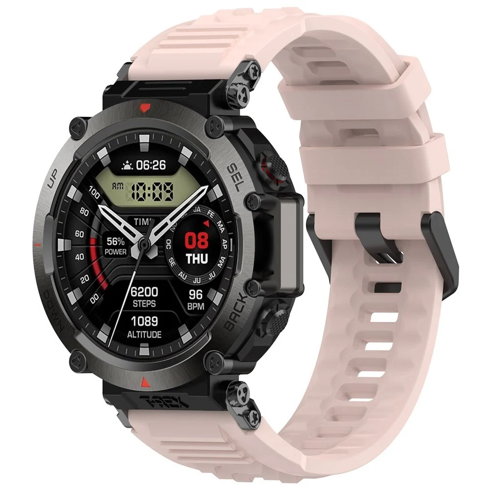 Amazfit T-Rex Ultra Silikone Rem m. Monteringsverktøy – Rosa v:1239163 Amazfit T-Rex Ultra Silikone Rem m. Monteringsverktøy – Rosa v:1239163