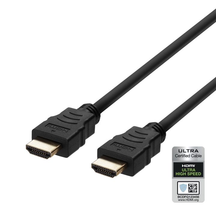 DELTACO Ultra High Speed HDMI-kabel, 0,5 m, eARC, QMS, 8K ved 60 Hz, 4K ved 120 Hz, svart v:7267902