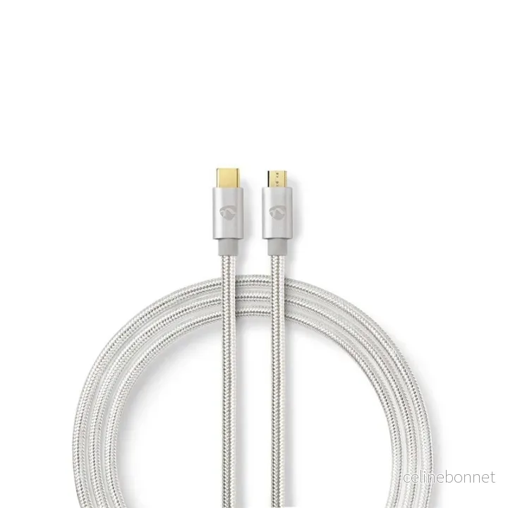 Nedis USB-kabel | USB 2.0 | USB-C™ Hann | USB Micro-B Han | 10 W | 480 Mbps | Gull belagt | 2.00 m | Rund | Flettet / Nylon | Aluminium | Deksel Vindusboks v:2542083 Nedis USB-kabel | USB 2.0 | USB-C™ Hann | USB Micro-B Han | 10 W | 480 Mbps | Gull belagt | 2.00 m | Rund | Flettet / Nylon | Aluminium | Deksel Vindusboks v:2542083