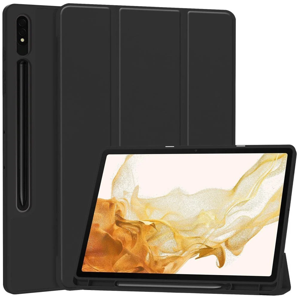 Samsung Galaxy Tab S9+ (Plus) Magnetisk Tri-Fold Skinn Deksel m. Stati v:6651087