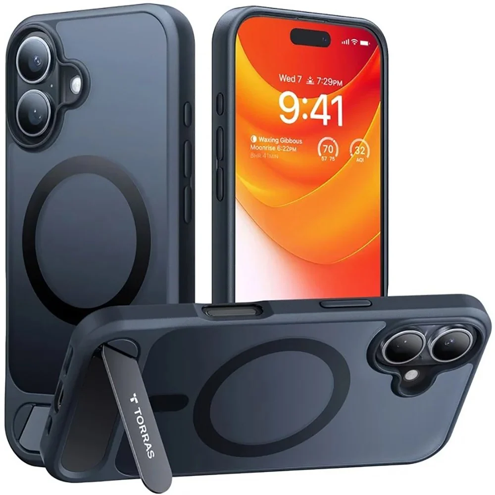 TORRAS iPhone 16 Hybrid Deksel m. Ståfunksjon – MagSafe Kompatibel – S v:1346264 TORRAS iPhone 16 Hybrid Deksel m. Ståfunksjon – MagSafe Kompatibel – S v:1346264