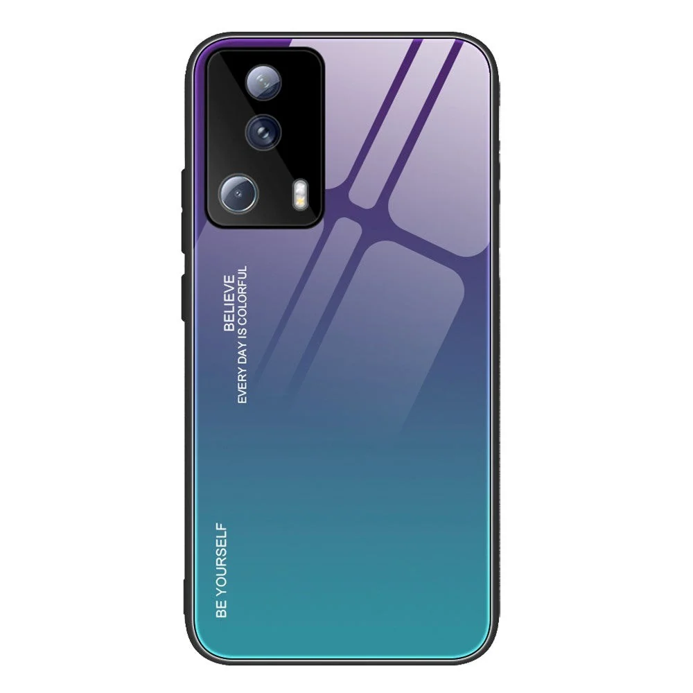 Xiaomi 13 Lite Glass Bakdeksel - Hello - Lilla / Blå v:671122