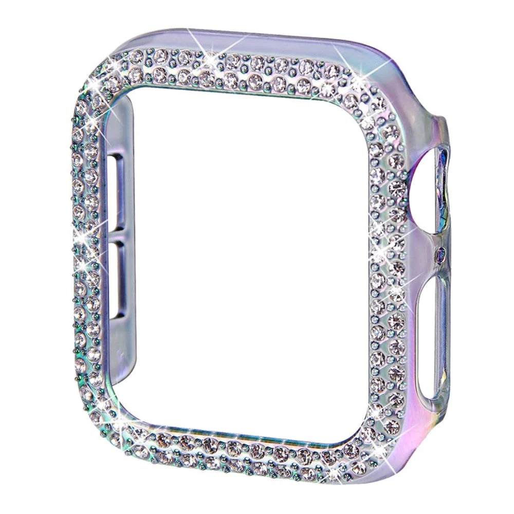 Apple Watch 9/8/7 (41mm) Hard Plast Deksel – Sølv & Rhinsten v:791866