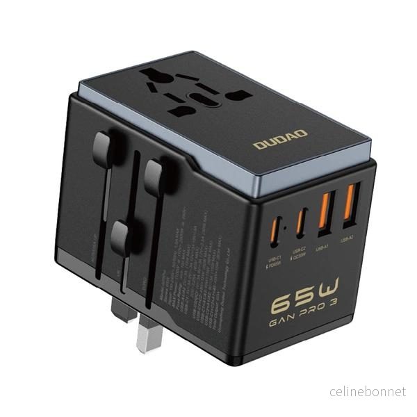 Dudao A65Pro Universal reseadapter Svart v:3525809