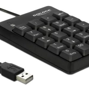 DeLOCK USB-tastatur, 19 knapper, LED-indikator, 1,5 m kabel, svart v:8997500