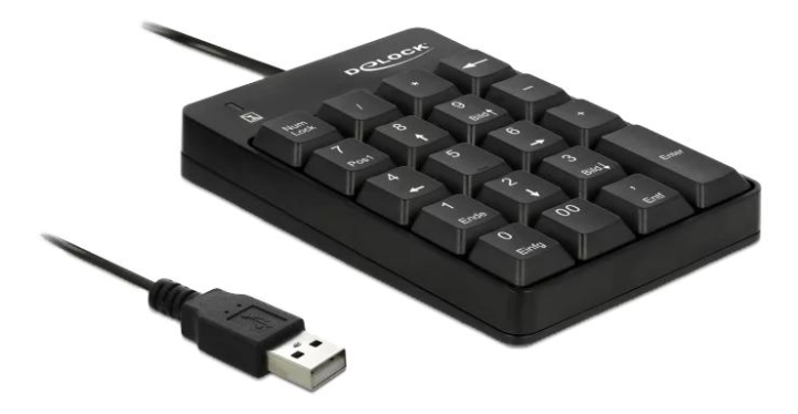 DeLOCK USB-tastatur, 19 knapper, LED-indikator, 1,5 m kabel, svart v:8997500