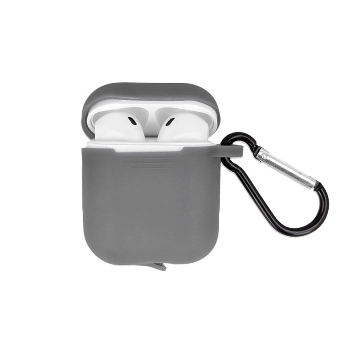 Airpods Beskyttelsesveske med krok, grå v:2314451 Airpods Beskyttelsesveske med krok, grå v:2314451