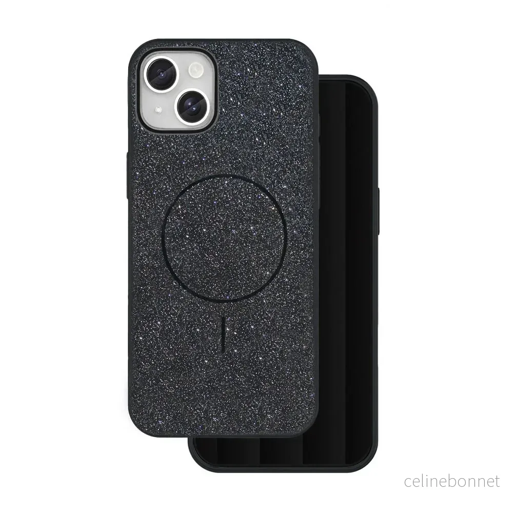 iPhone 14 Glitter Thin Deksel - MagSafe Kompatibel - Svart v:9140291