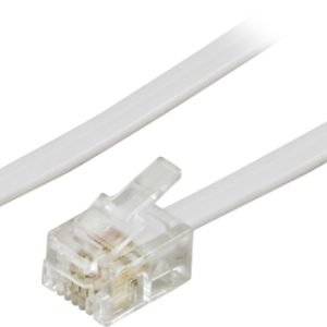 DELTACO modulkabel 6P4C(RJ11) til 6P4C(RJ11),2m,hvit v:2837778