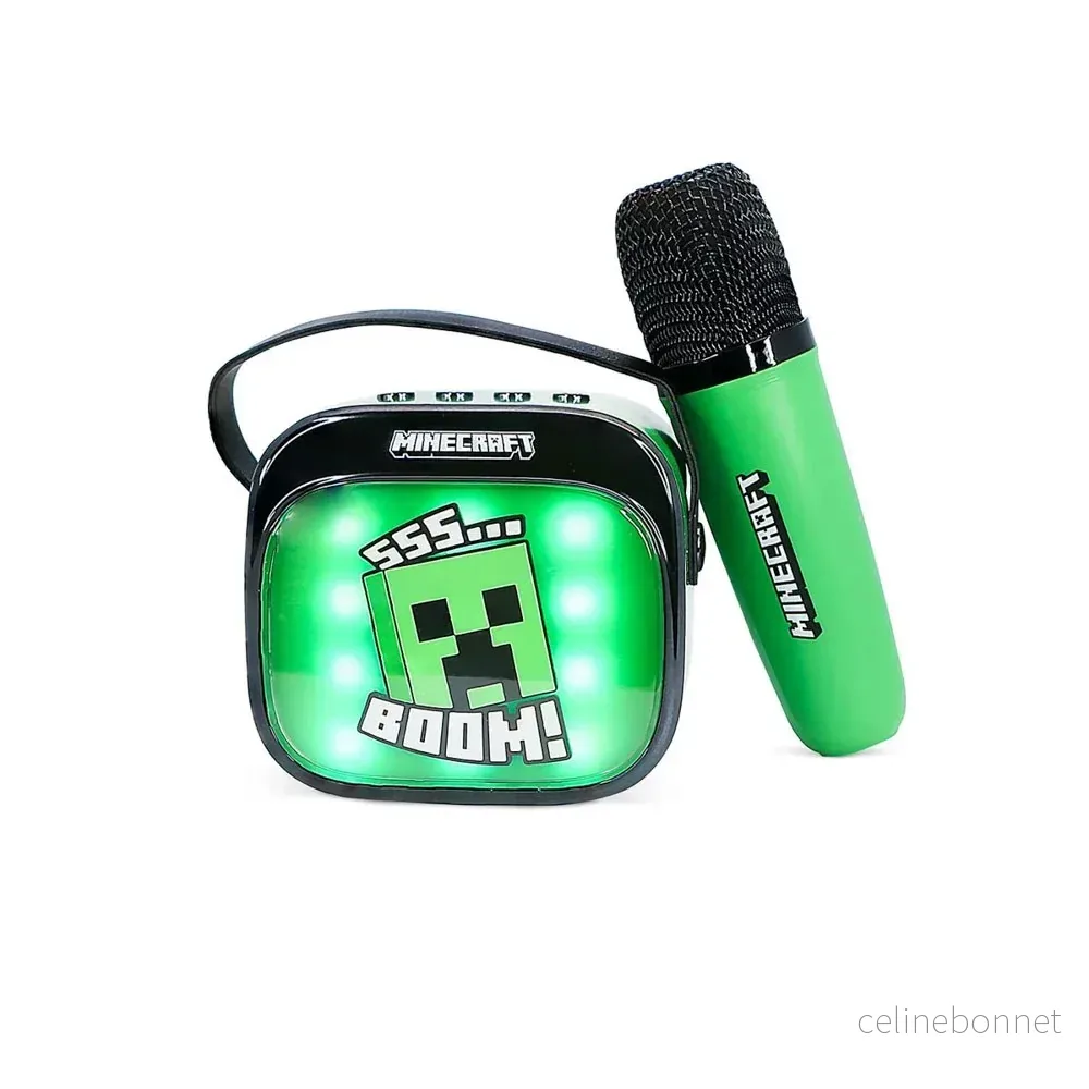OTL MINECRAFT Karaoke Sett m. Trådløs Høyttaler & Mikrofon – Grønn v:9453235