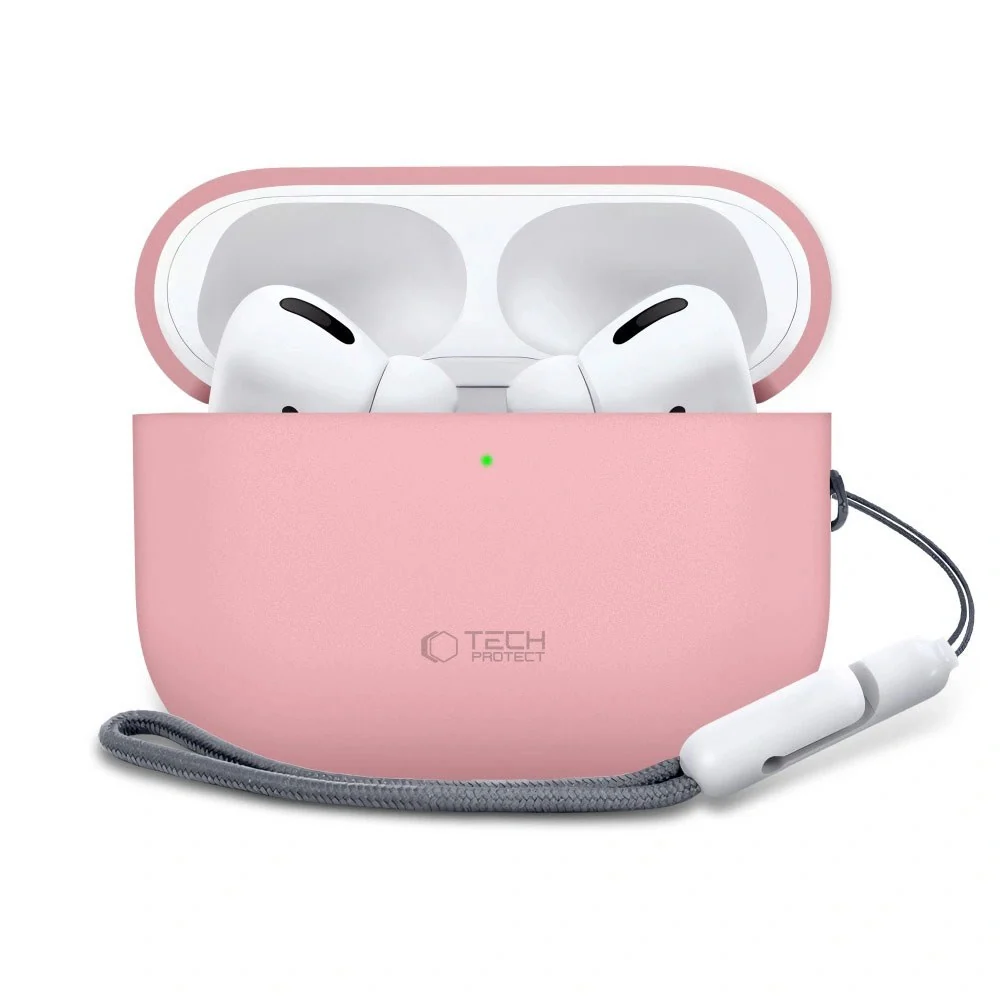 Apple AirPods Pro (3. Gen) Tech-Protect Silikondeksel med Stropp – Ros v:7244499 Apple AirPods Pro (3. Gen) Tech-Protect Silikondeksel med Stropp – Ros v:7244499