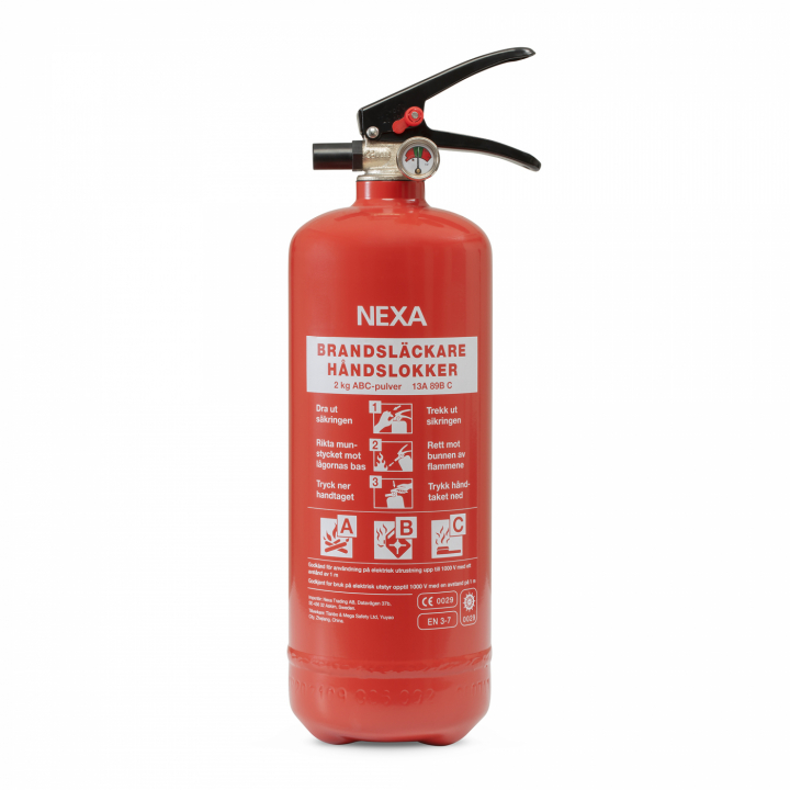 Nexa brandsläckare, 2 Kg ABC-pulver med väggfäste (13402) v:4463310 Nexa brandsläckare, 2 Kg ABC-pulver med väggfäste (13402) v:4463310