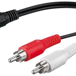 Goobay Adapter for lydkabel 3,5 mm jack til RCA-plugg Pawl 3,5 mm jack (3-pinners, stereo) > 2x RCA-plugg (lyd venstre/høyre) v:6389234 Goobay Adapter for lydkabel 3,5 mm jack til RCA-plugg Pawl 3,5 mm jack (3-pinners, stereo) > 2x RCA-plugg (lyd venstre/høyre) v:6389234