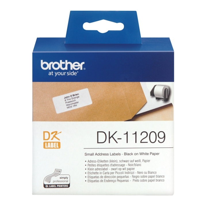 Brother DK-11209 etikettbånd Svart på hvit v:7671795 Brother DK-11209 etikettbånd Svart på hvit v:7671795